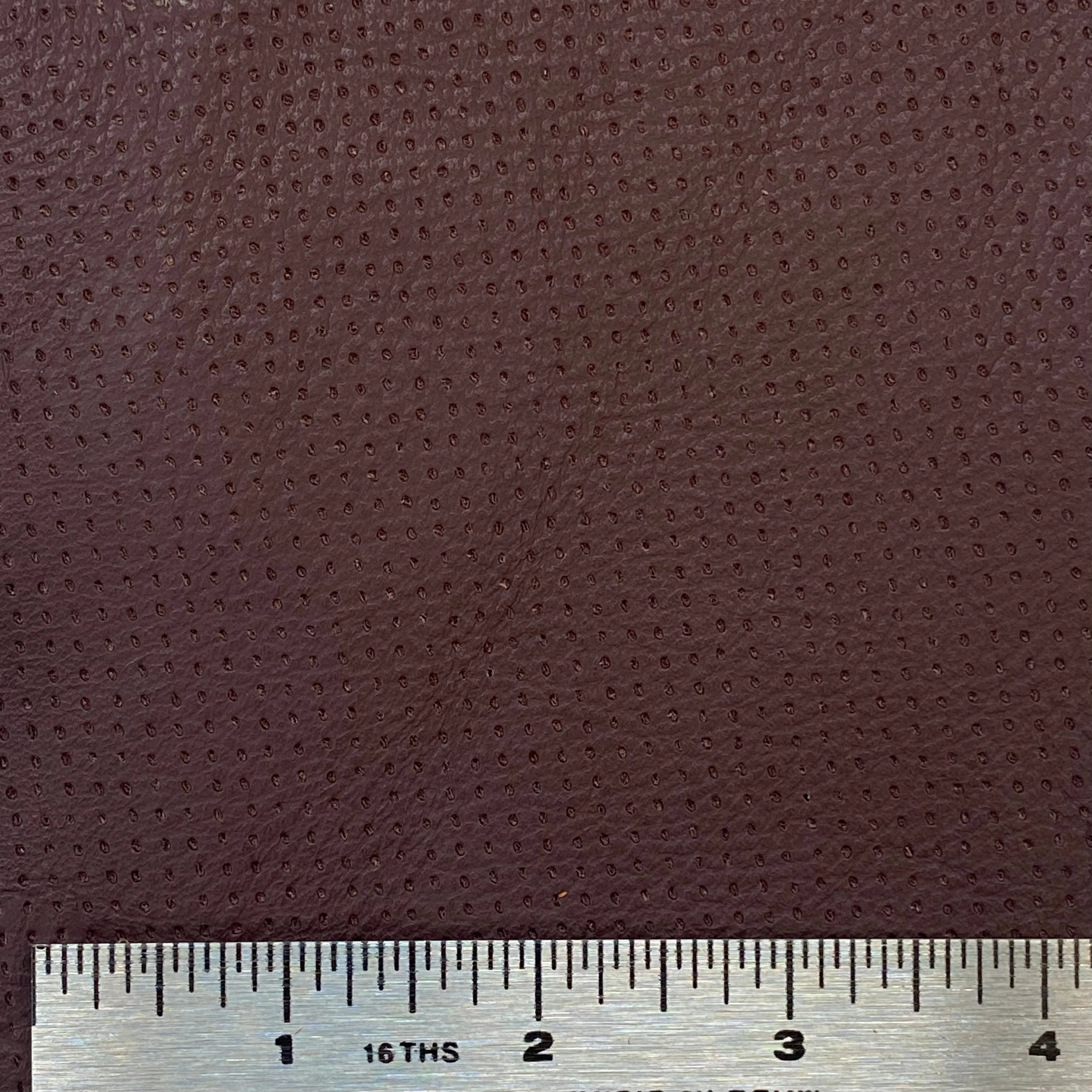 2oz (1.2mm) Perforated Cow Leather - Merlot (per square foot)