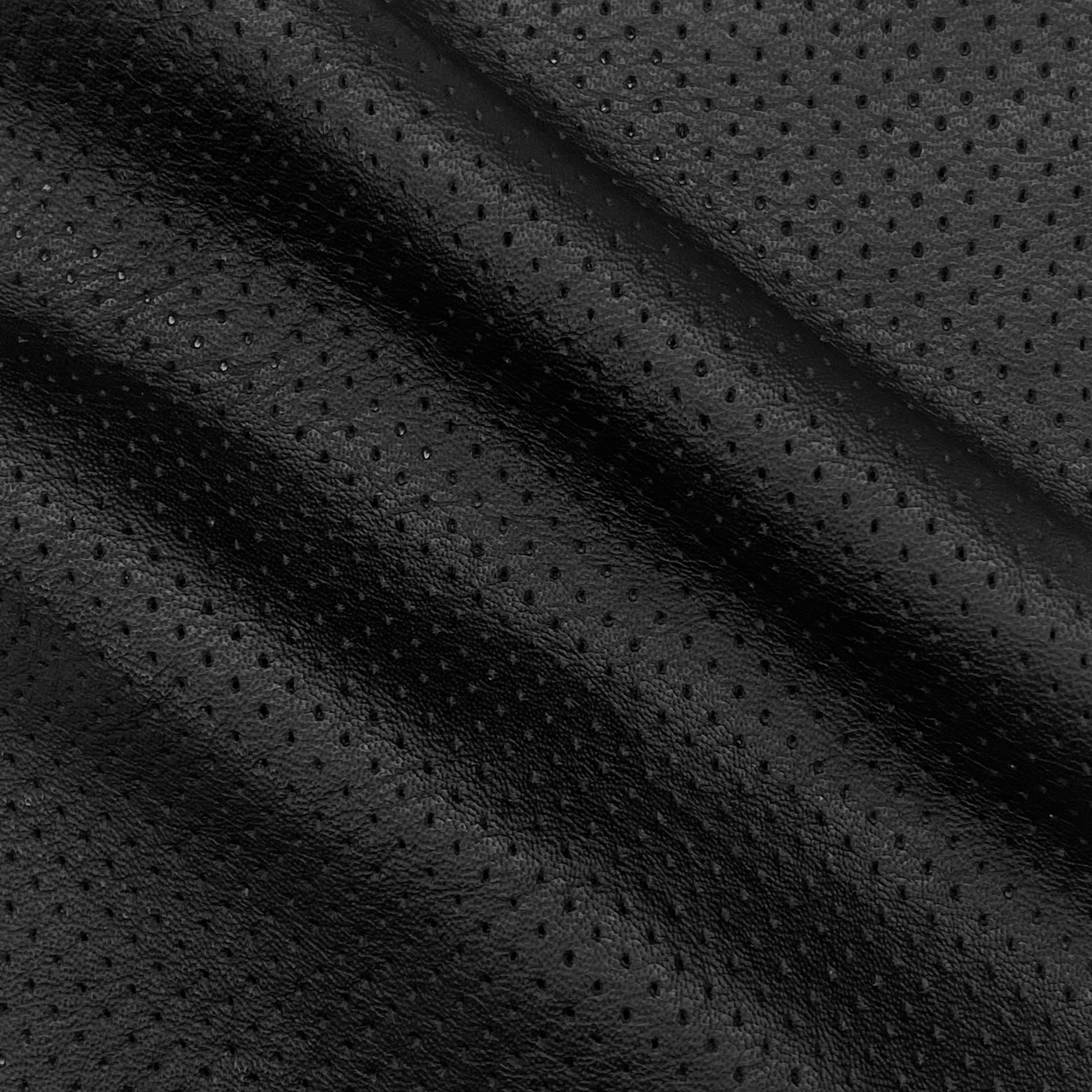 2oz (1mm) Perforated Cow Leather - Black (per square foot)