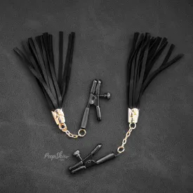 Adjustable Alligator Nipple Clamps with Leatherette Tassels