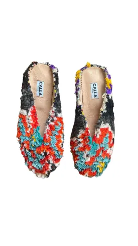 Aili Babouche “Lambent” Mules In Colors Orange, Pale Blue, White, & Black (Size 42)