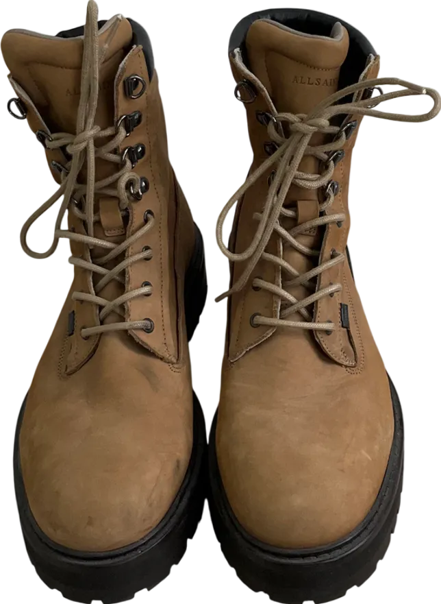 All Saints Brown Suede Lace Up Boots UK 8 EU 42 👞