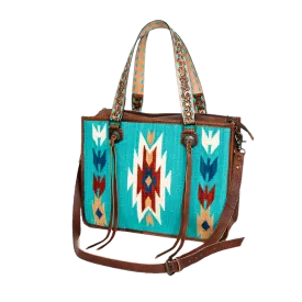 American Darling Turquoise Aztec Printed Saddle Blanket Purse ADBG1033B