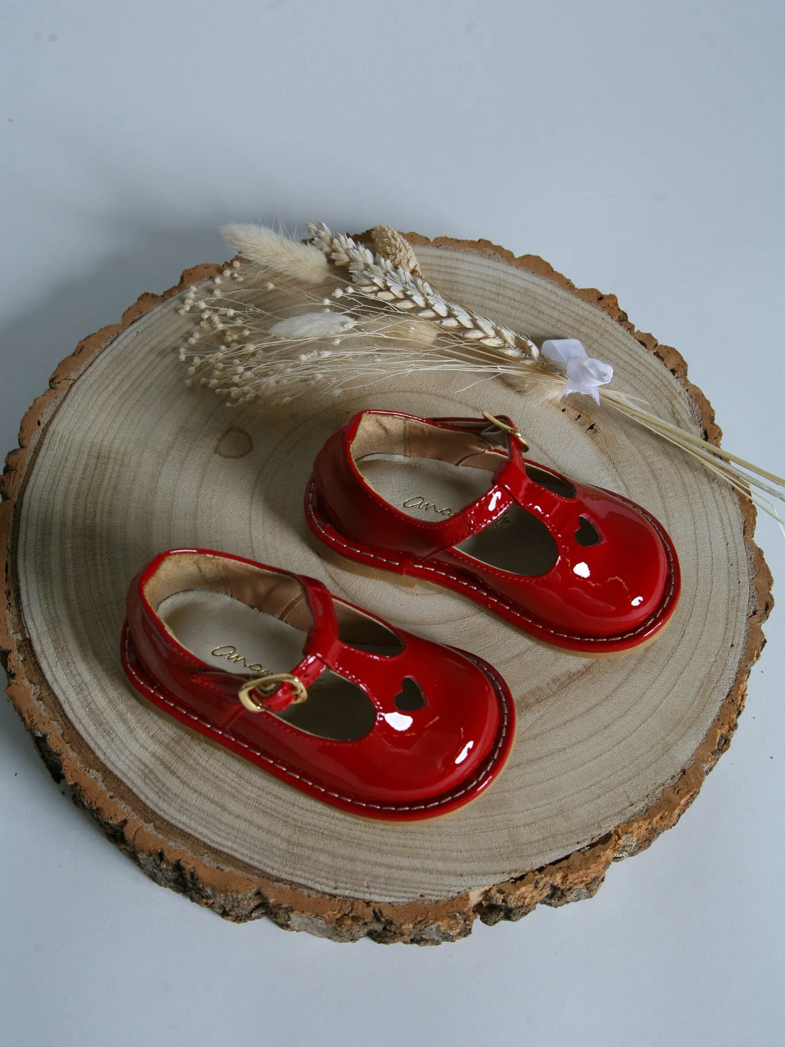 Ananas Petit Red 'Heart' Patent Leather Shoes