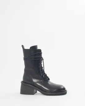 Ann Demeulemeester Black Leather Lace Up Boots - 38