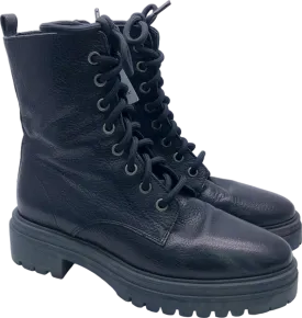 Ba&sh Black Leather Combat Boots UK 3.5 - EU 36