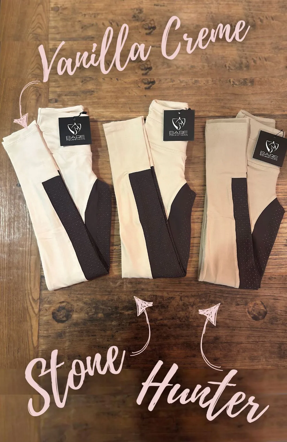 BARE UltraSlim 2-Tone Competition Tights - Vanilla & Havana Brown