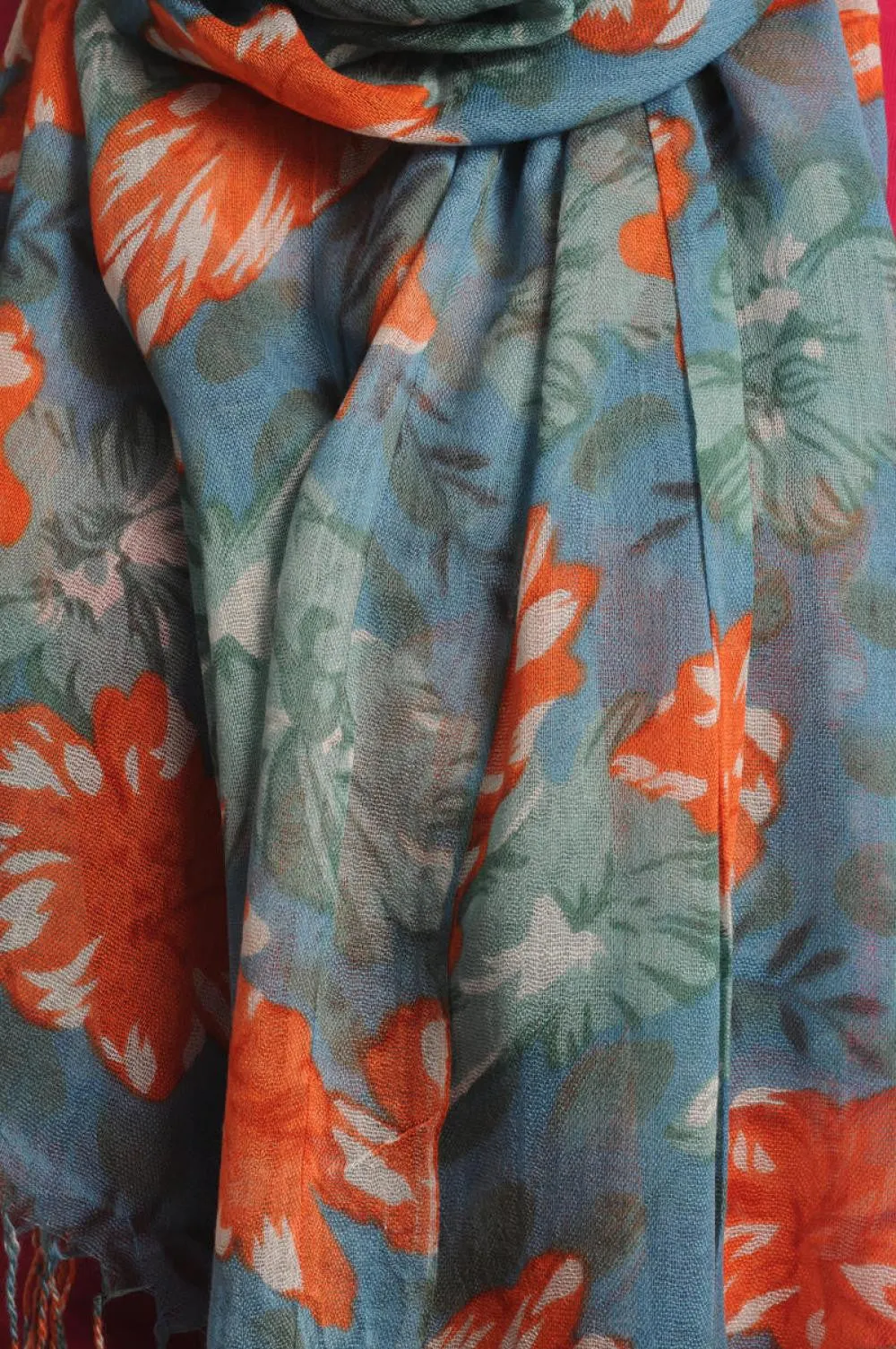 Begonia Flowers With Tassels On Sea Blue