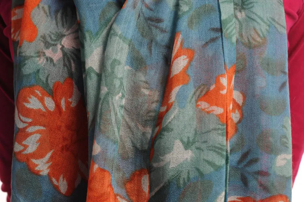 Begonia Flowers With Tassels On Sea Blue