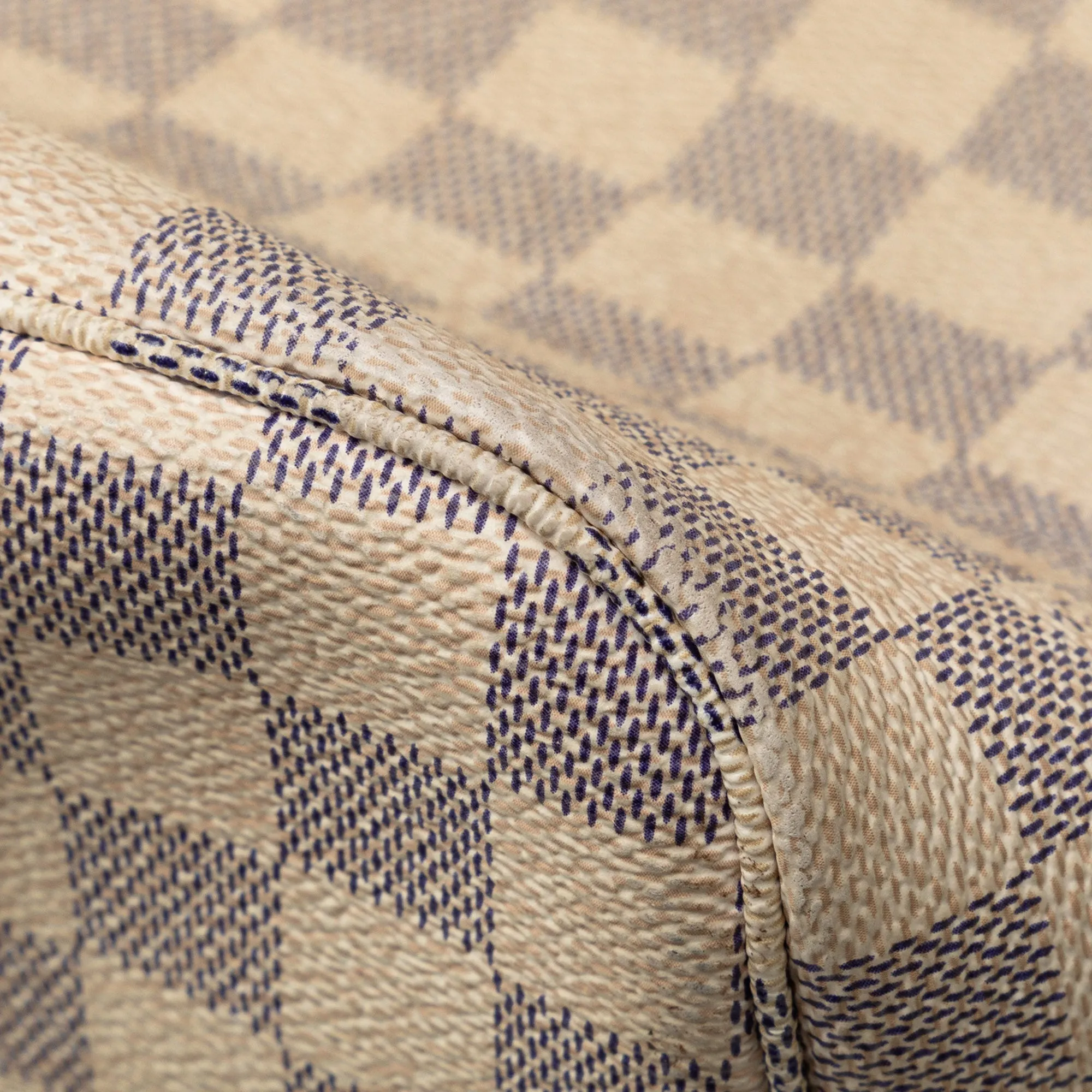 Beige Louis Vuitton Damier Azur Neverfull MM Tote Bag