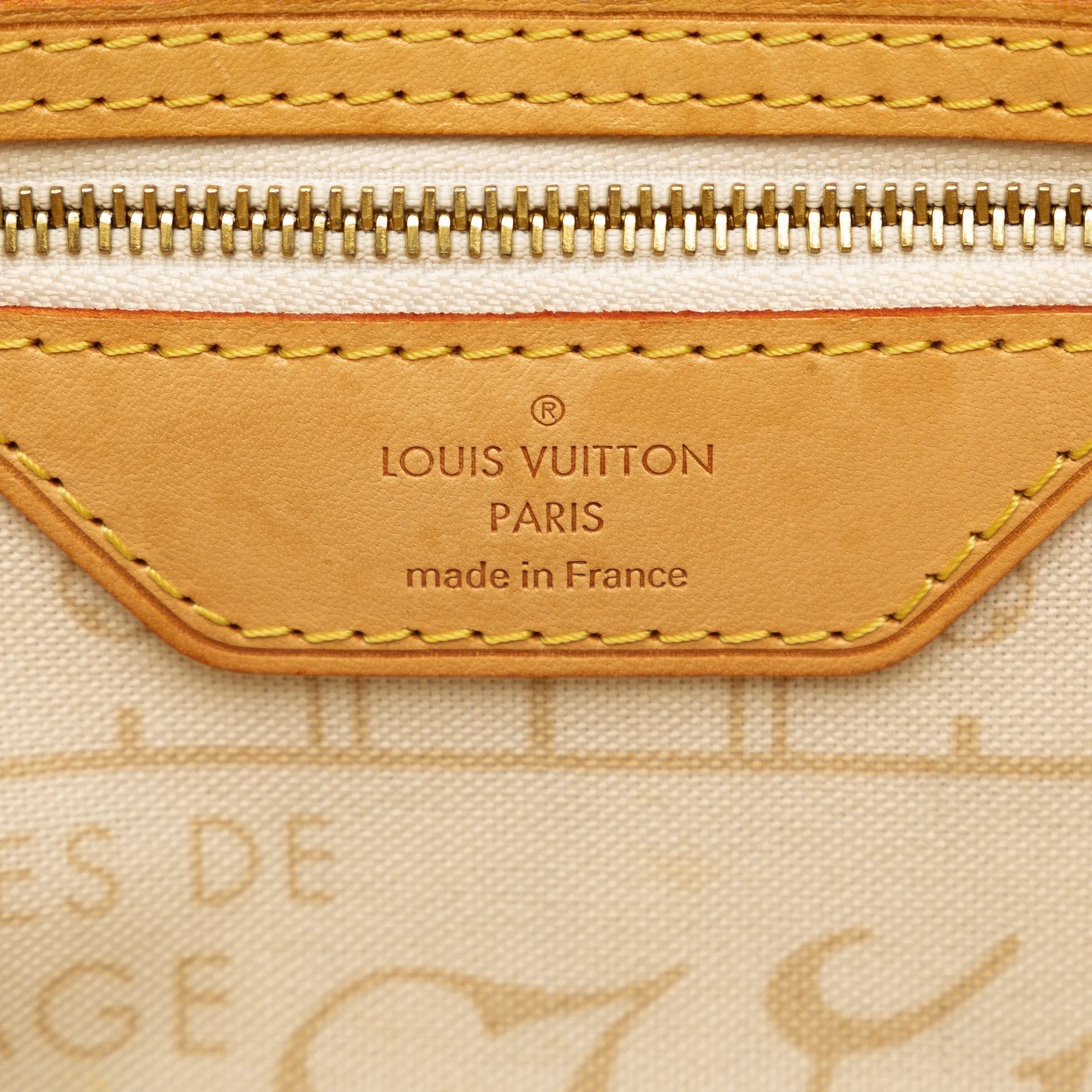 Beige Louis Vuitton Damier Azur Neverfull PM Tote Bag
