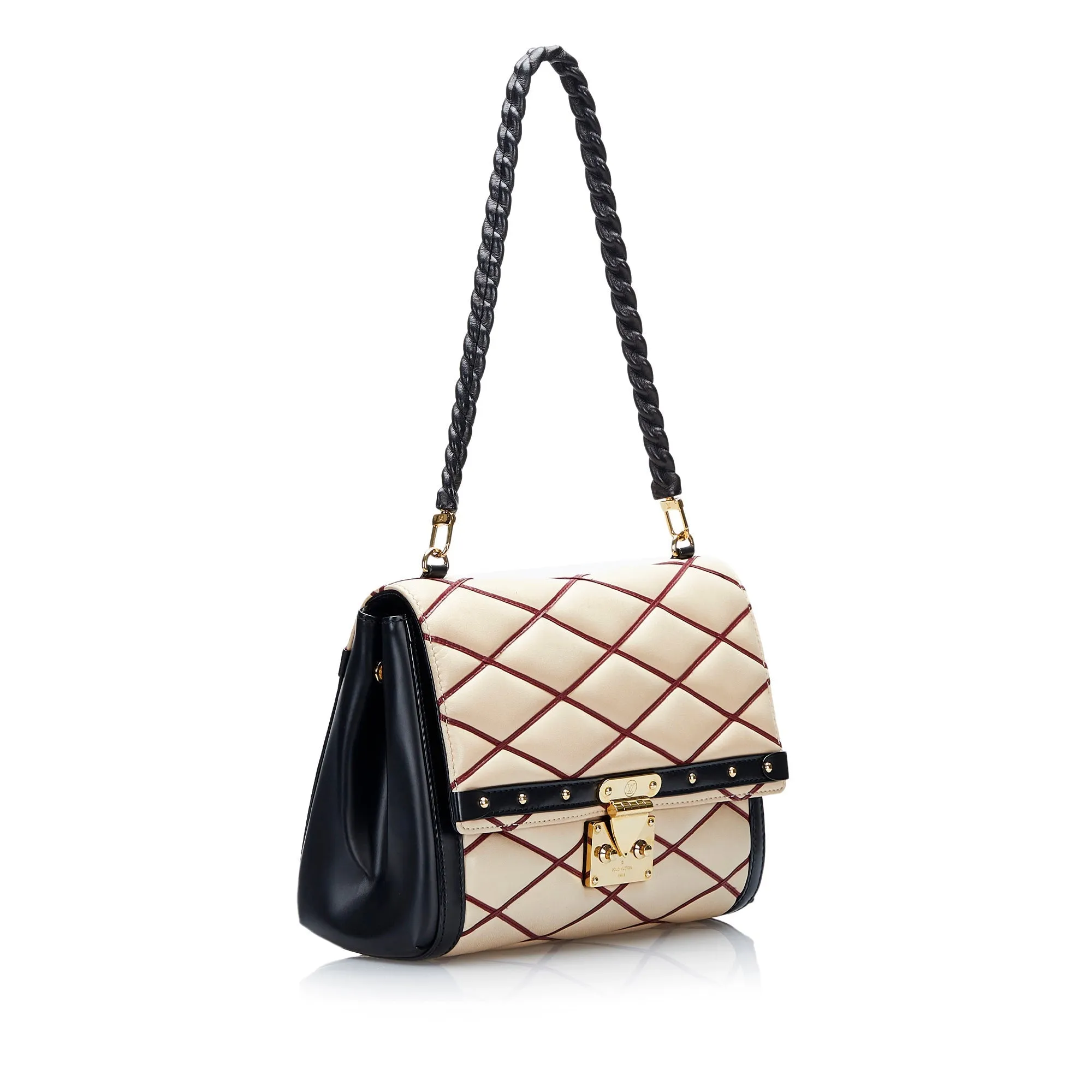 Beige Louis Vuitton Malletage Pochette Flap Bag