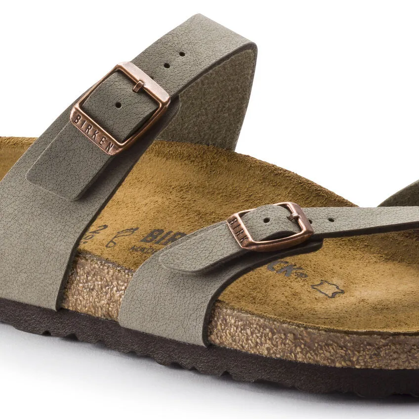 Birkenstock Mayari Birkibuc Classic Footbed Sandal in Stone