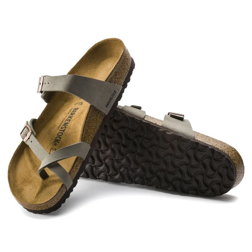 Birkenstock Mayari Birkibuc Classic Footbed Sandal in Stone