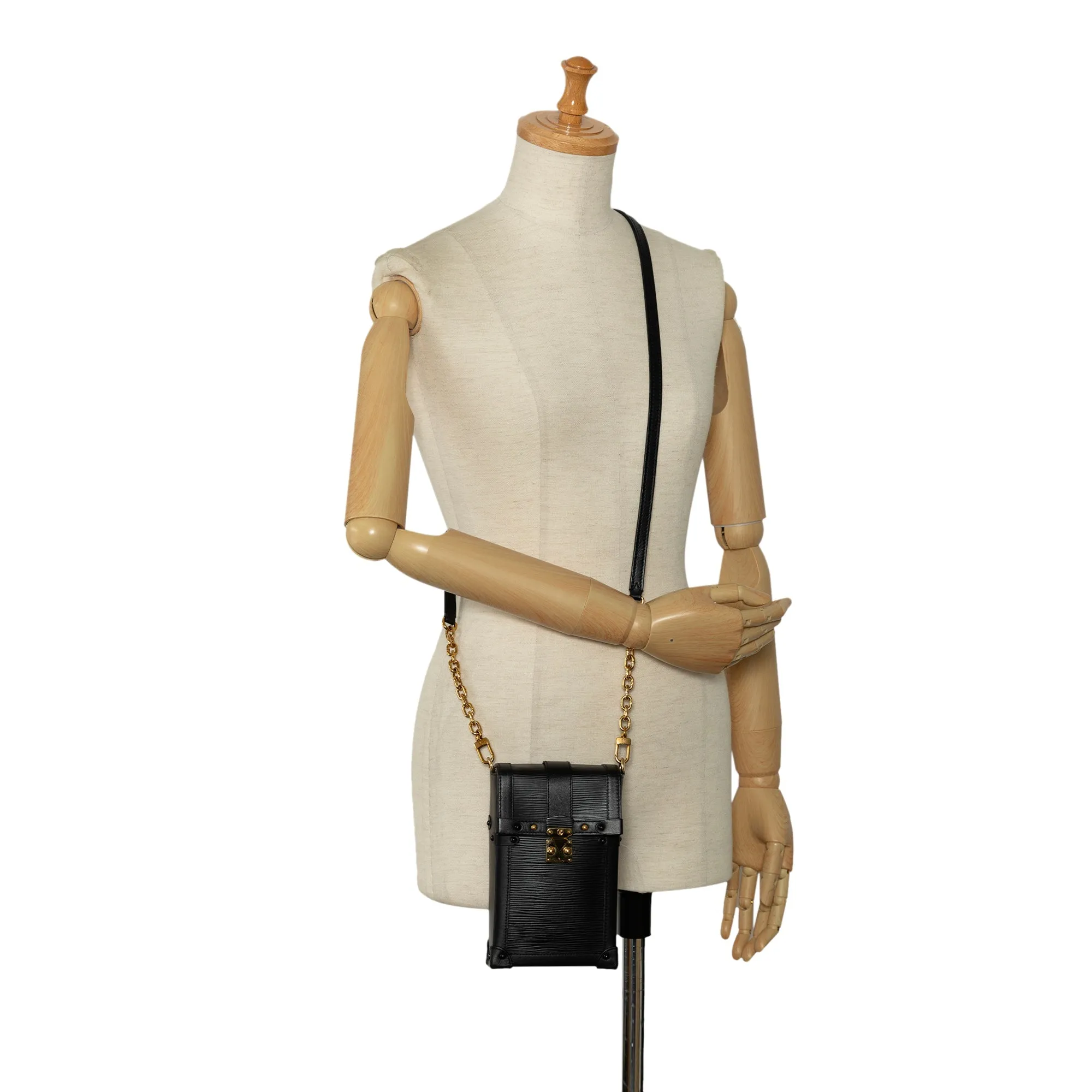 Black Louis Vuitton Epi Vertical Trunk Pochette Crossbody Bag