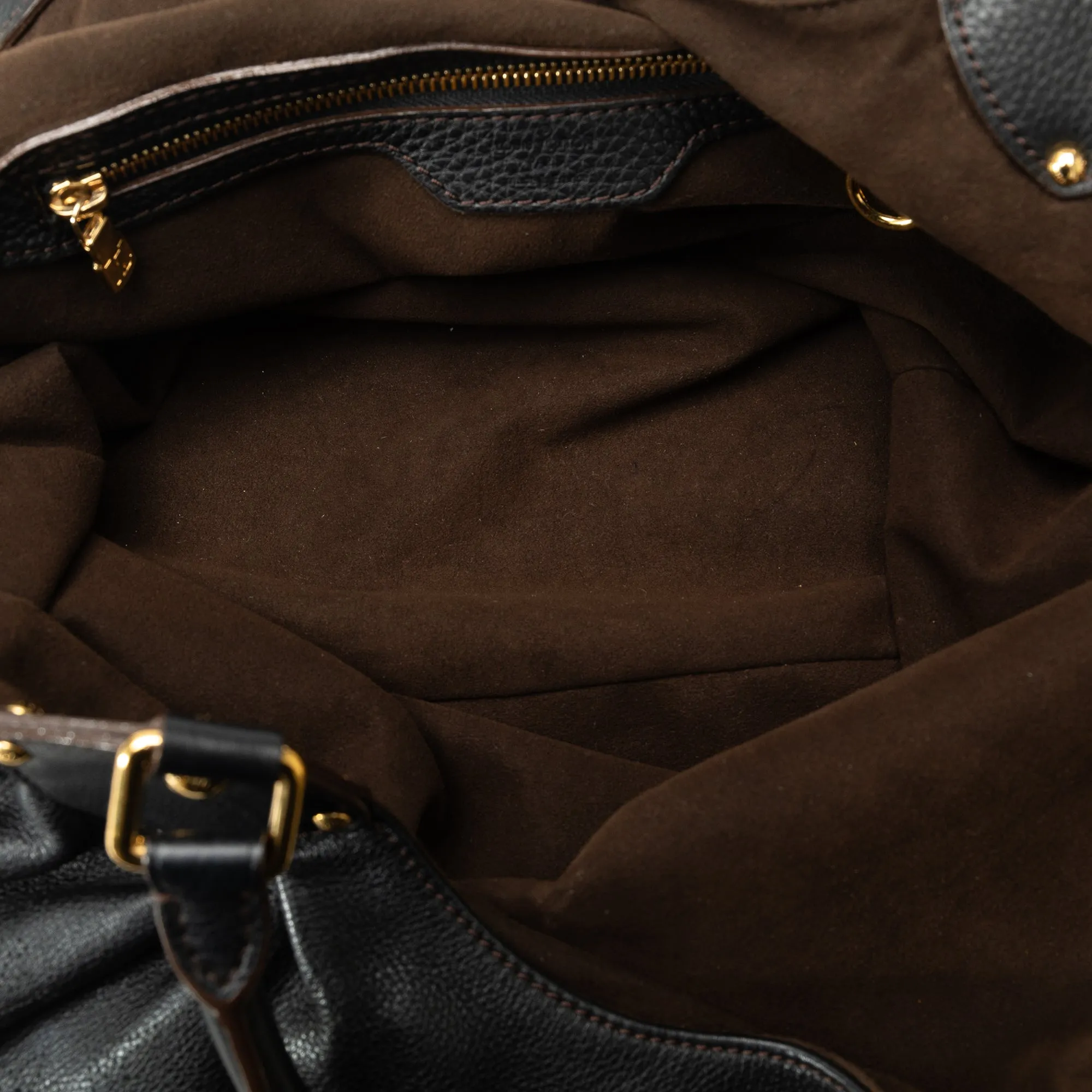 Black Louis Vuitton Monogram Mahina XL Hobo Bag