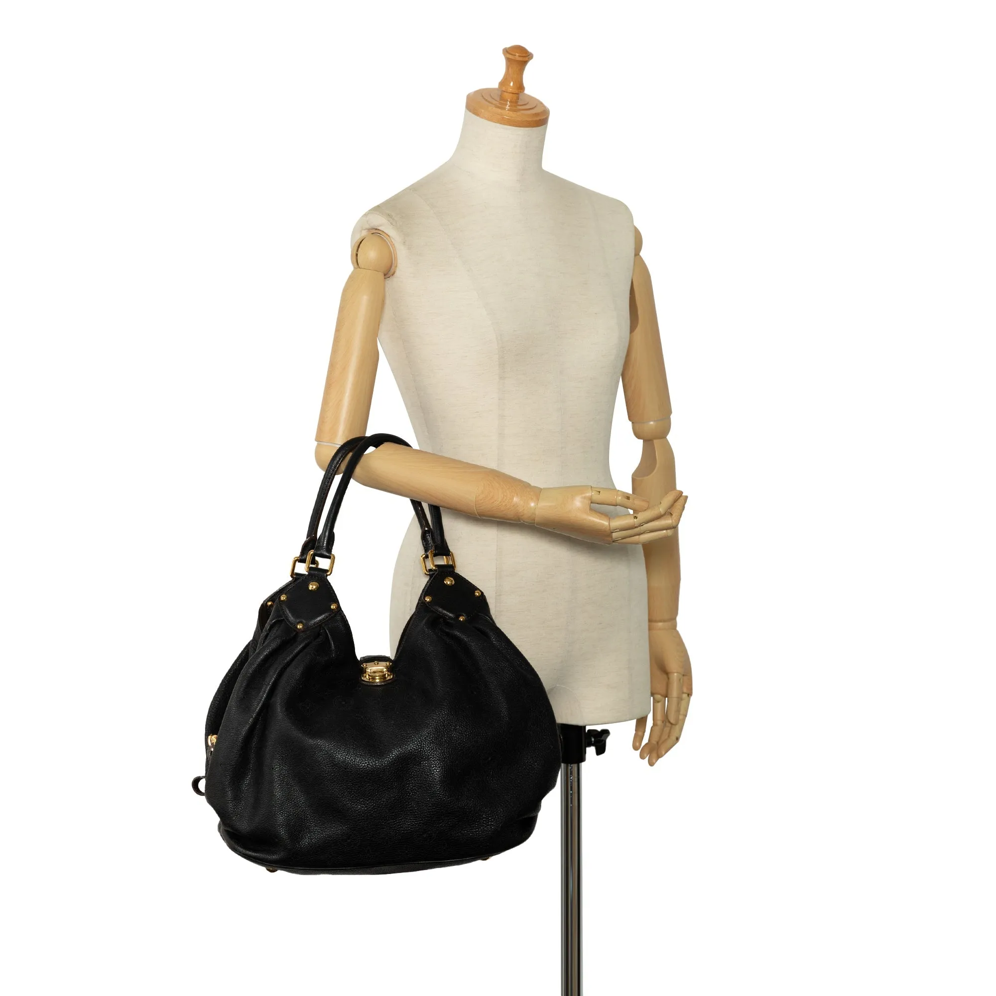 Black Louis Vuitton Monogram Mahina XL Hobo Bag