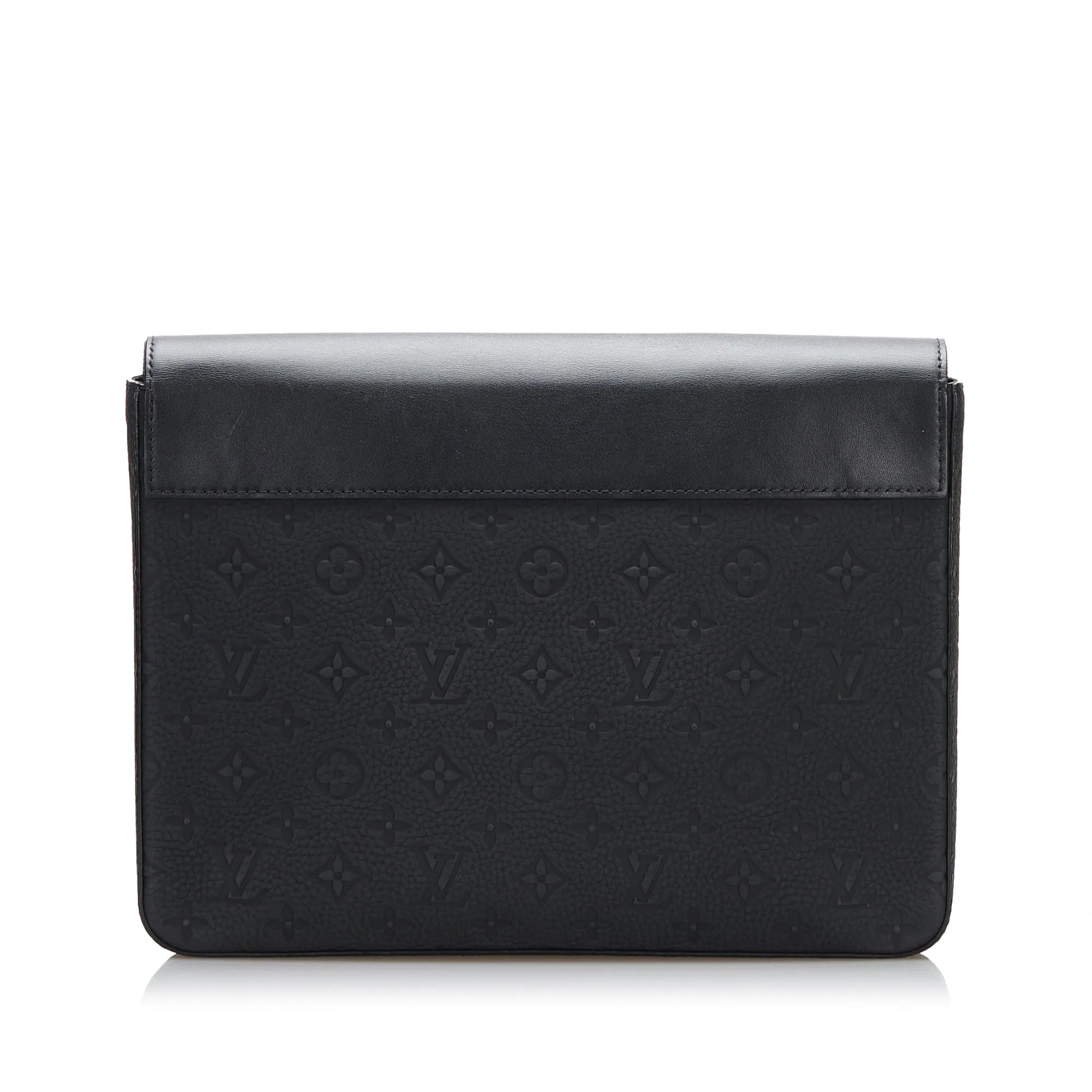 Black Louis Vuitton Monogram Taurillon Pochette Steamer Clutch Bag