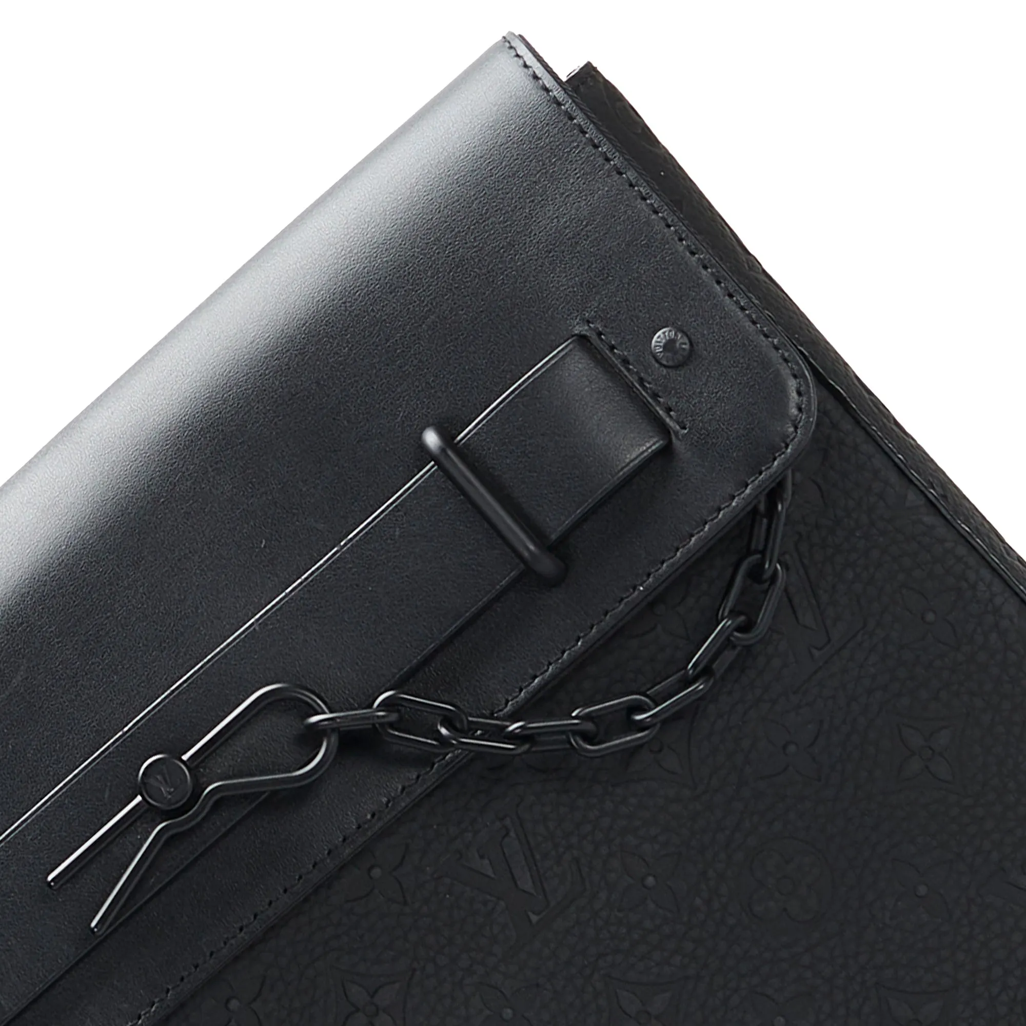 Black Louis Vuitton Monogram Taurillon Pochette Steamer Clutch Bag