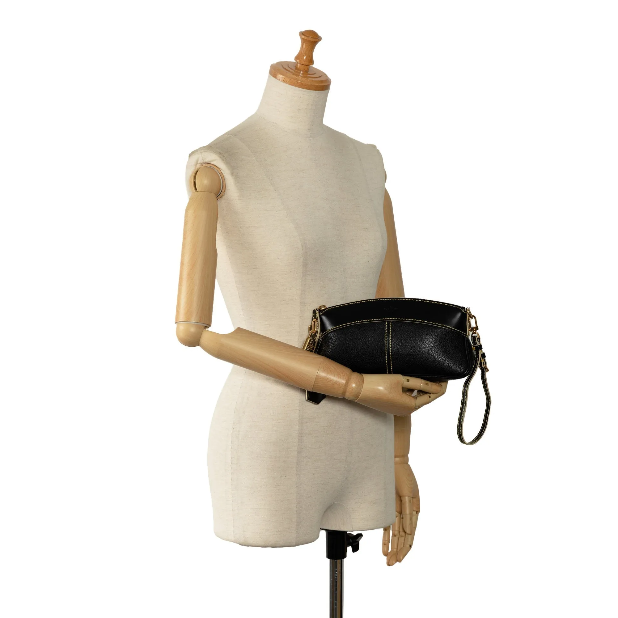 Black Louis Vuitton Suhali Lockit Clutch