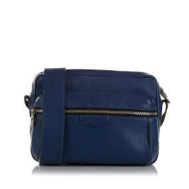 Blue Louis Vuitton Taiga Outdoor Messenger PM Crossbody Bag
