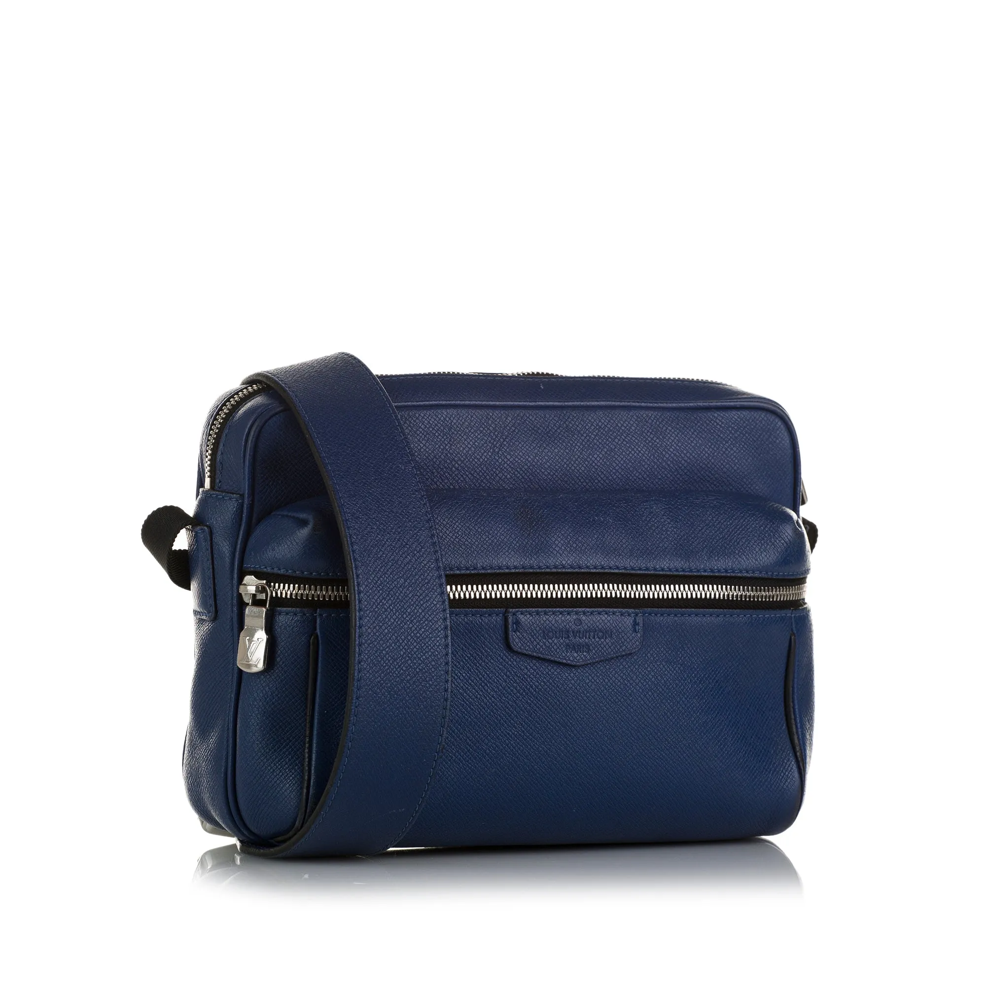 Blue Louis Vuitton Taiga Outdoor Messenger PM Crossbody Bag