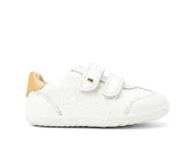 Bobux Step Up Sprite- Embossed White   Pale Gold