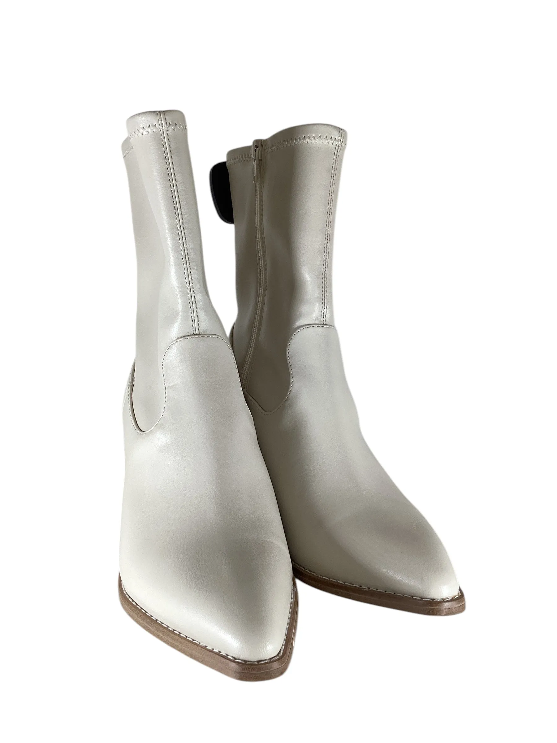 Boots Ankle Heels By Universal Thread In Cream, Size: 8.5