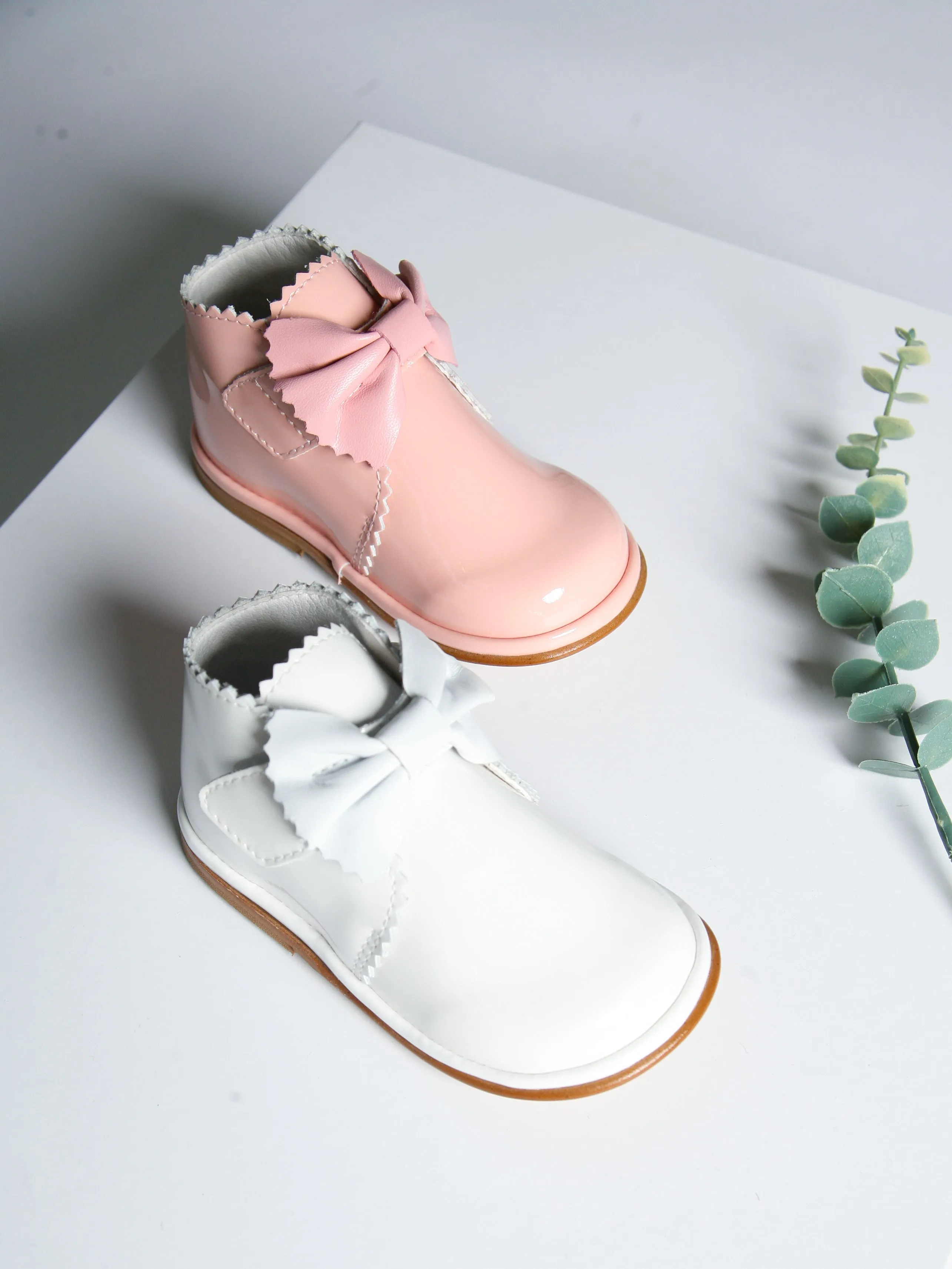 Borboleta Pink 'Sharon' Patent Leather Bow Boot