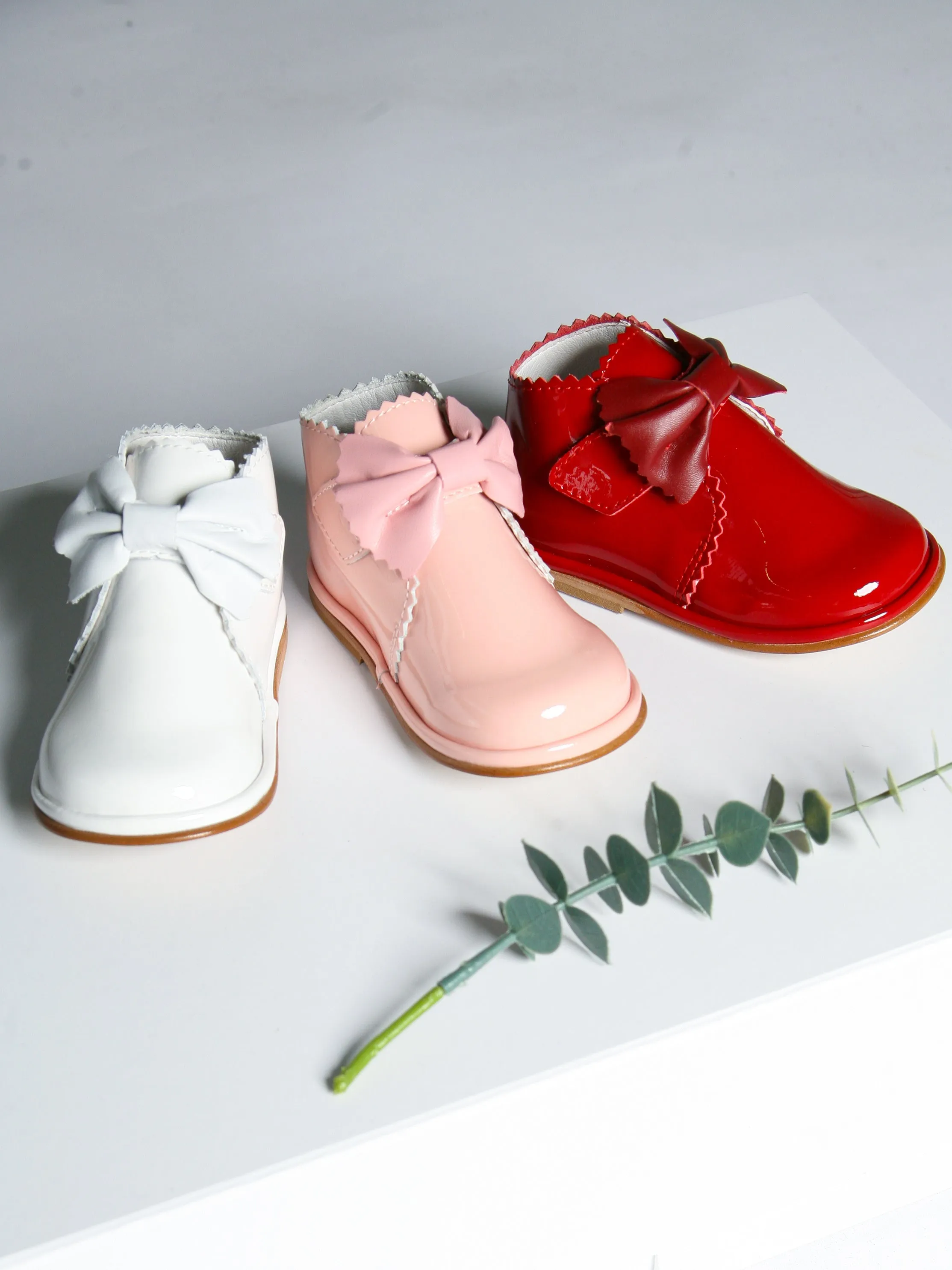 Borboleta Pink 'Sharon' Patent Leather Bow Boot