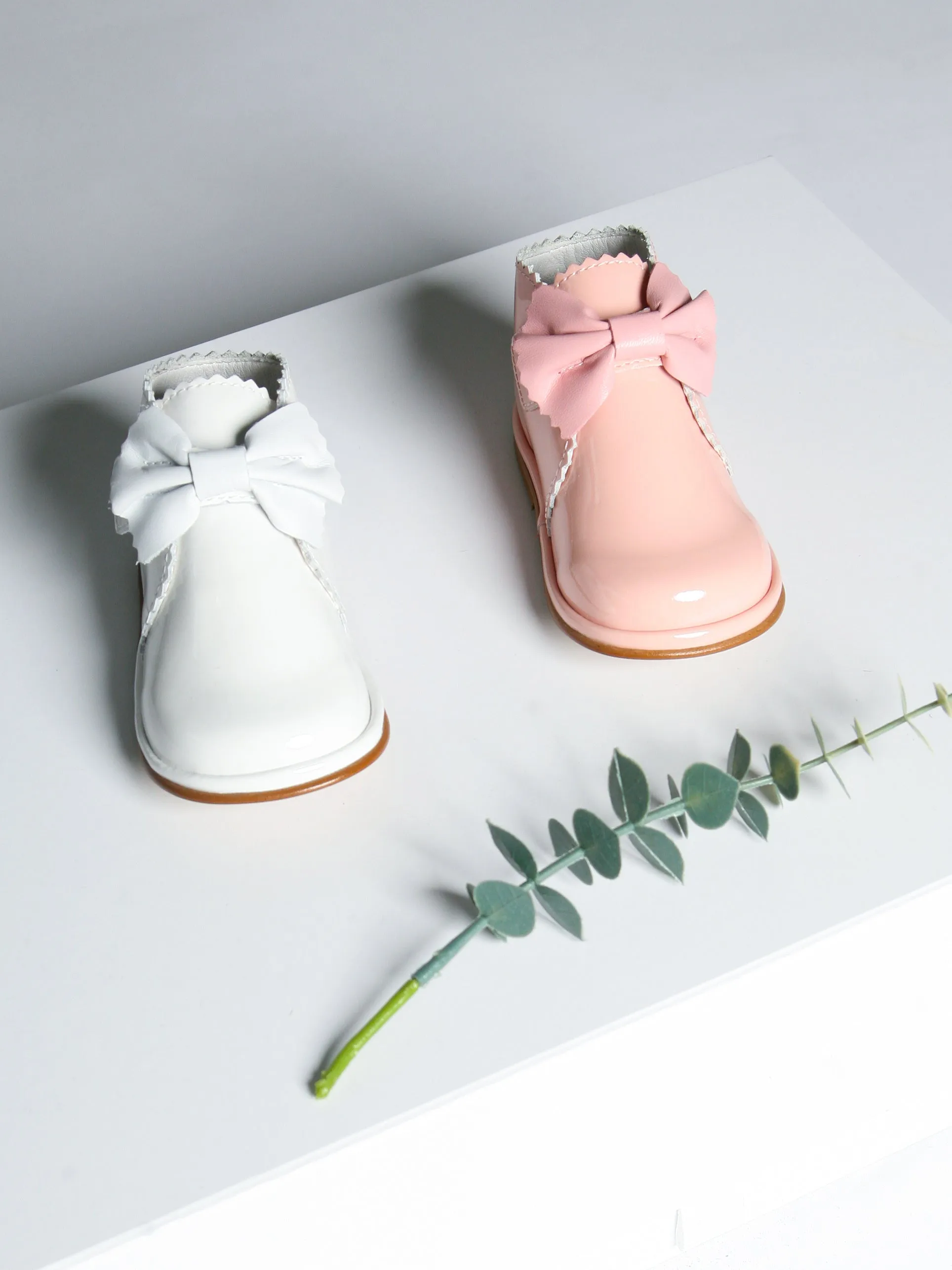 Borboleta Pink 'Sharon' Patent Leather Bow Boot
