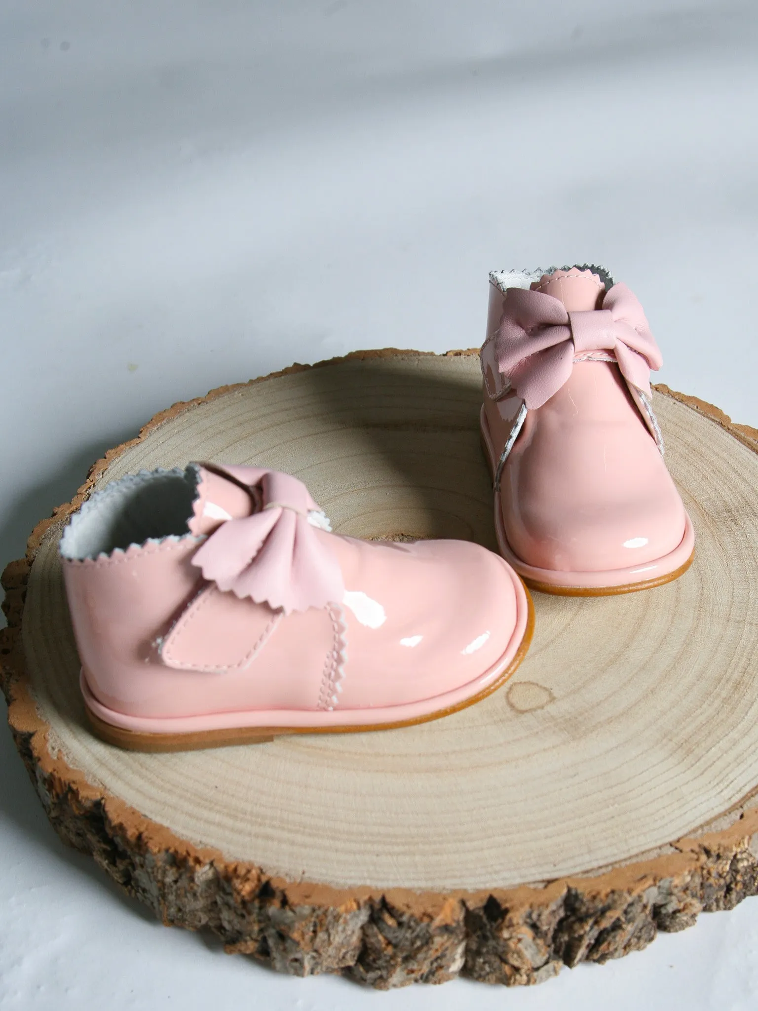 Borboleta Pink 'Sharon' Patent Leather Bow Boot