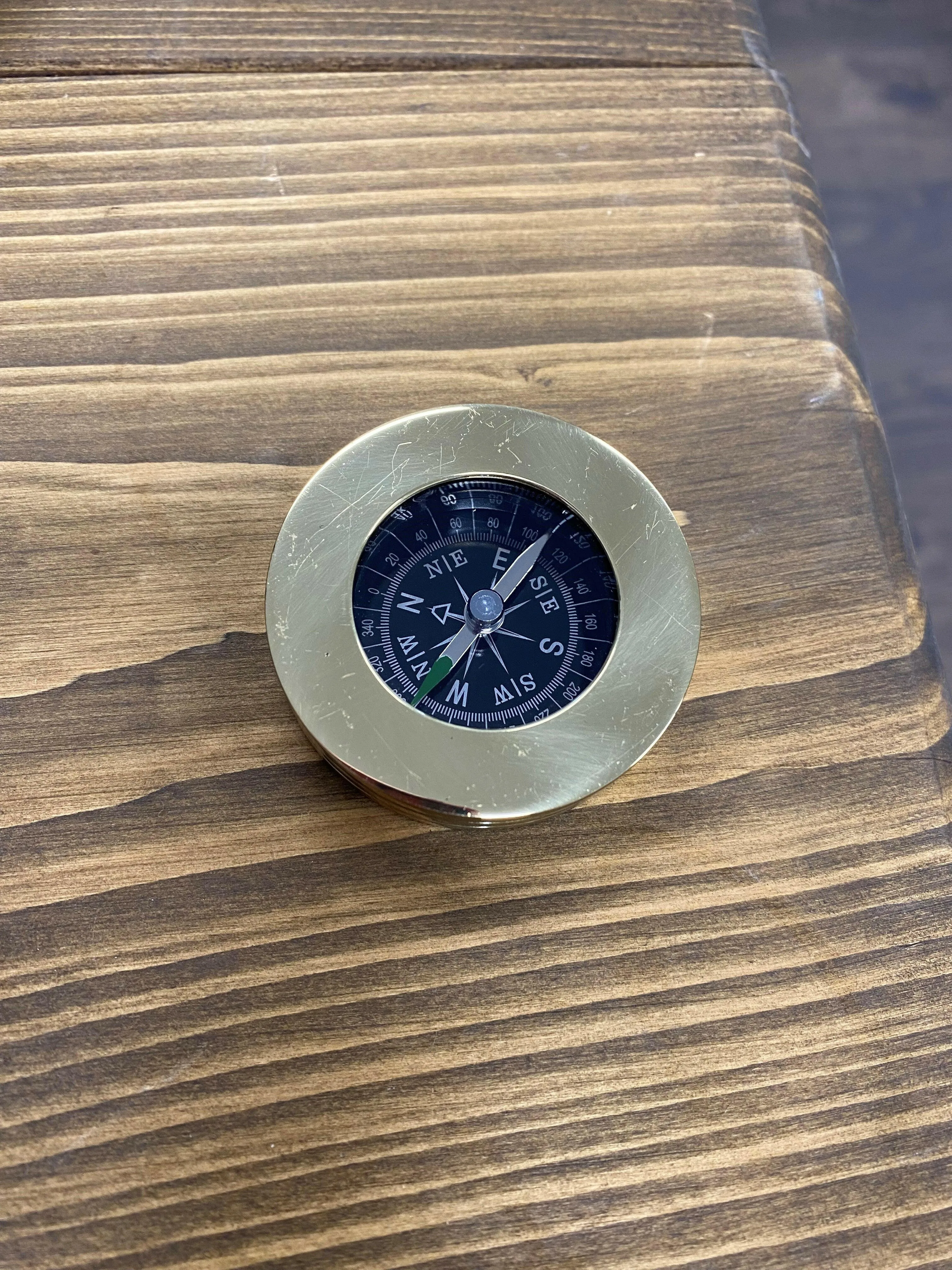 Brass Compass Paperweight  (SCRATCHED)