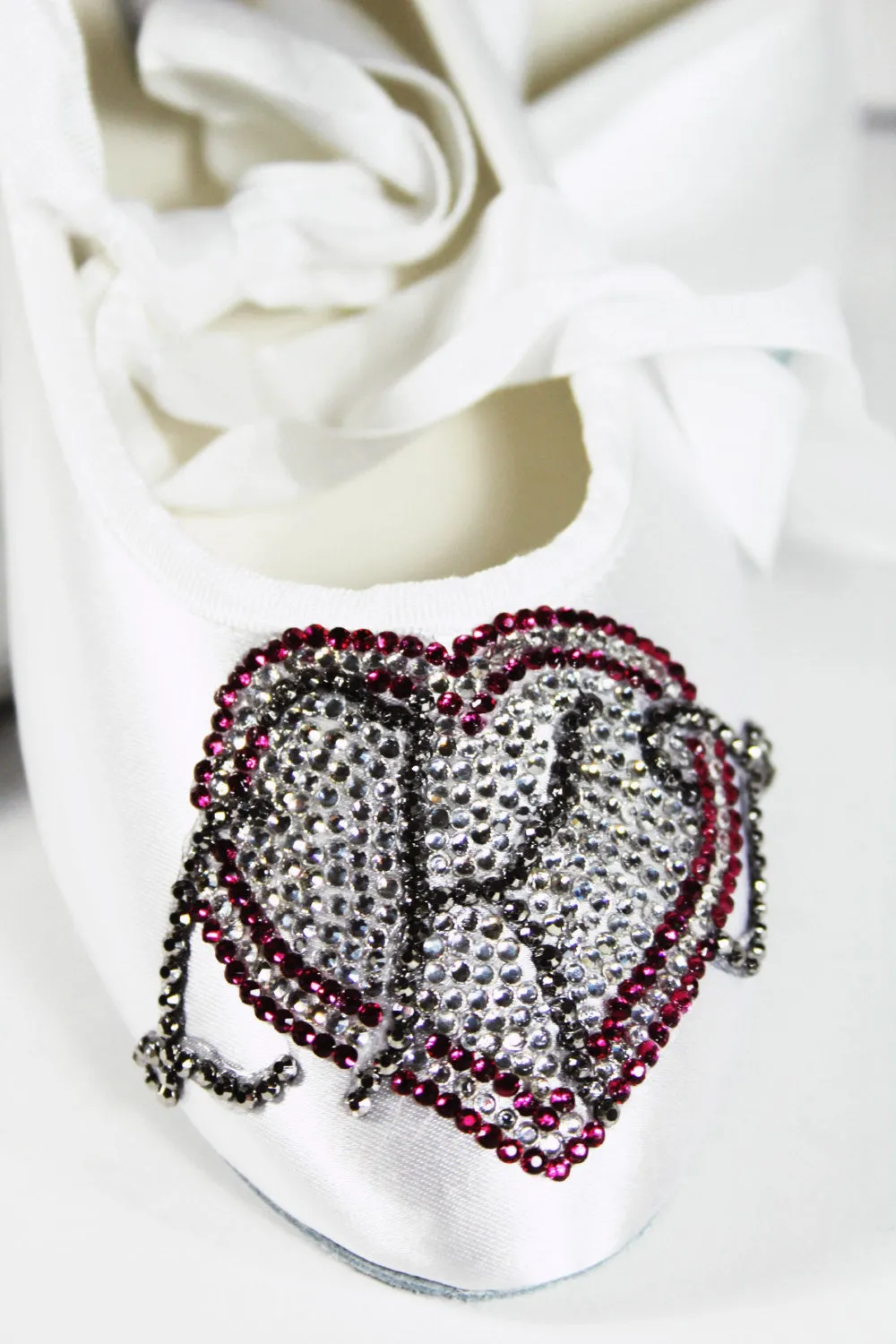 Bridal Ballet Flats with Crystal Monogram