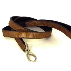 Brown Embossed Leather Leash, 4 ft
