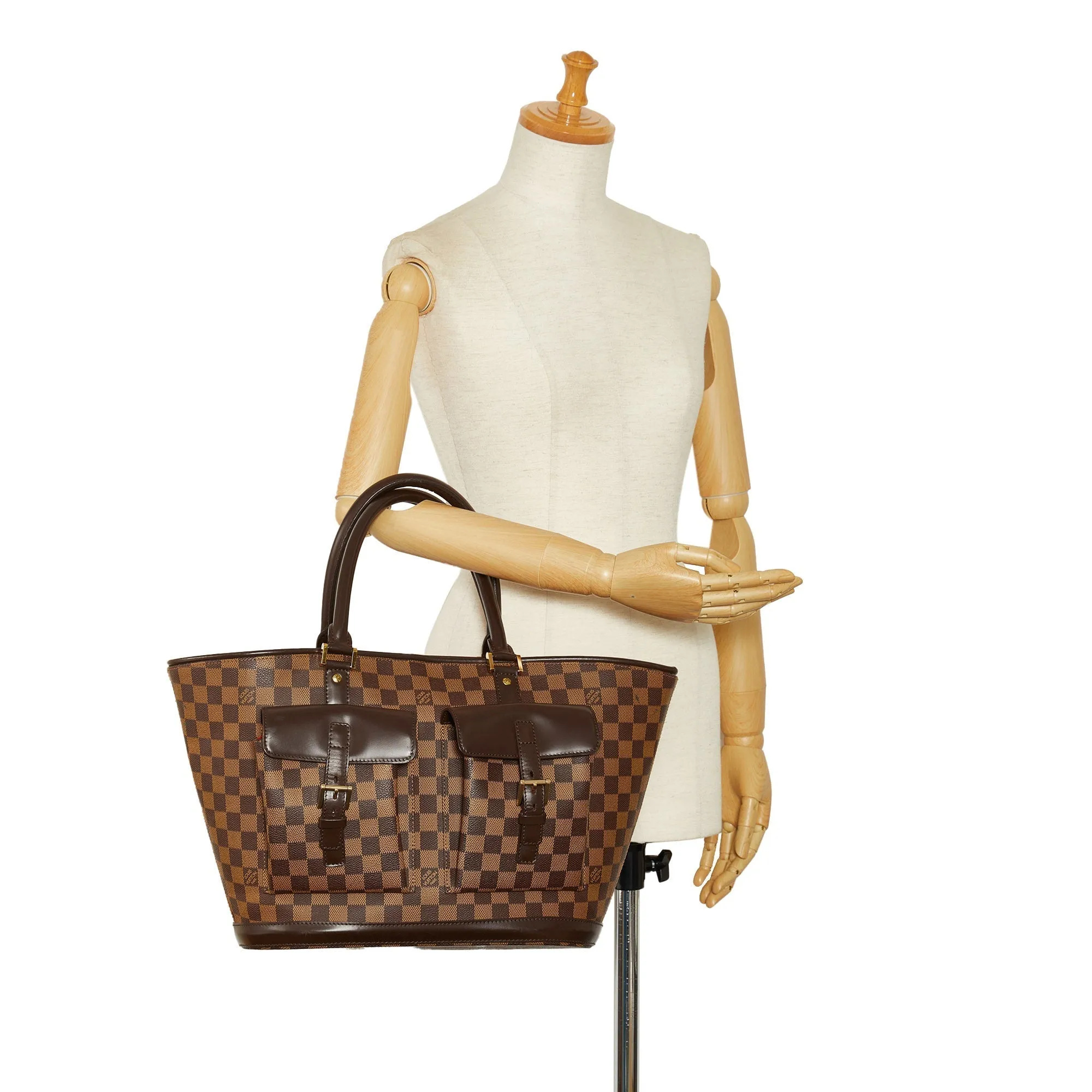 Brown Louis Vuitton Damier Ebene Manosque GM Tote Bag