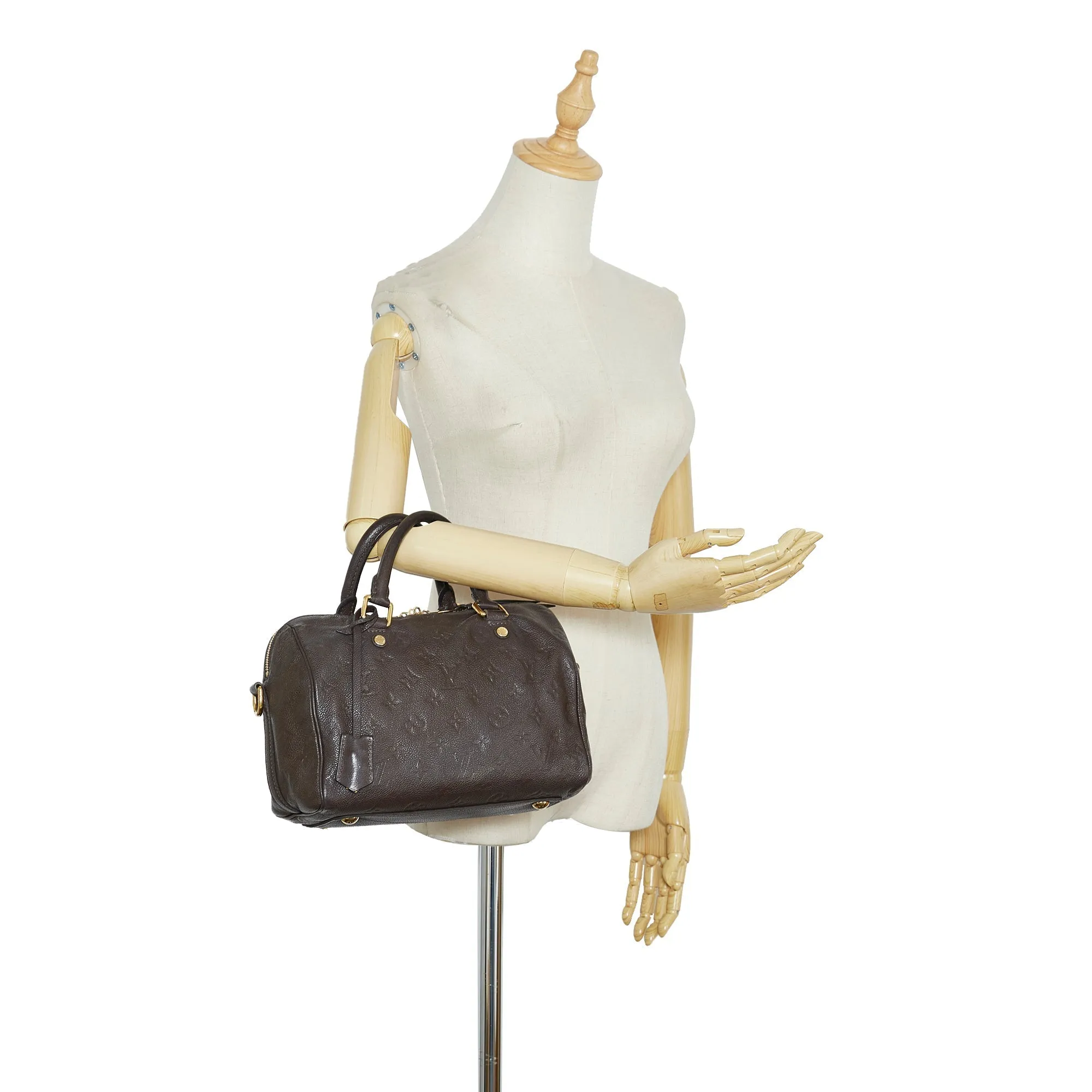 Brown Louis Vuitton Monogram Empreinte Speedy Bandouliere 25 Boston Bag