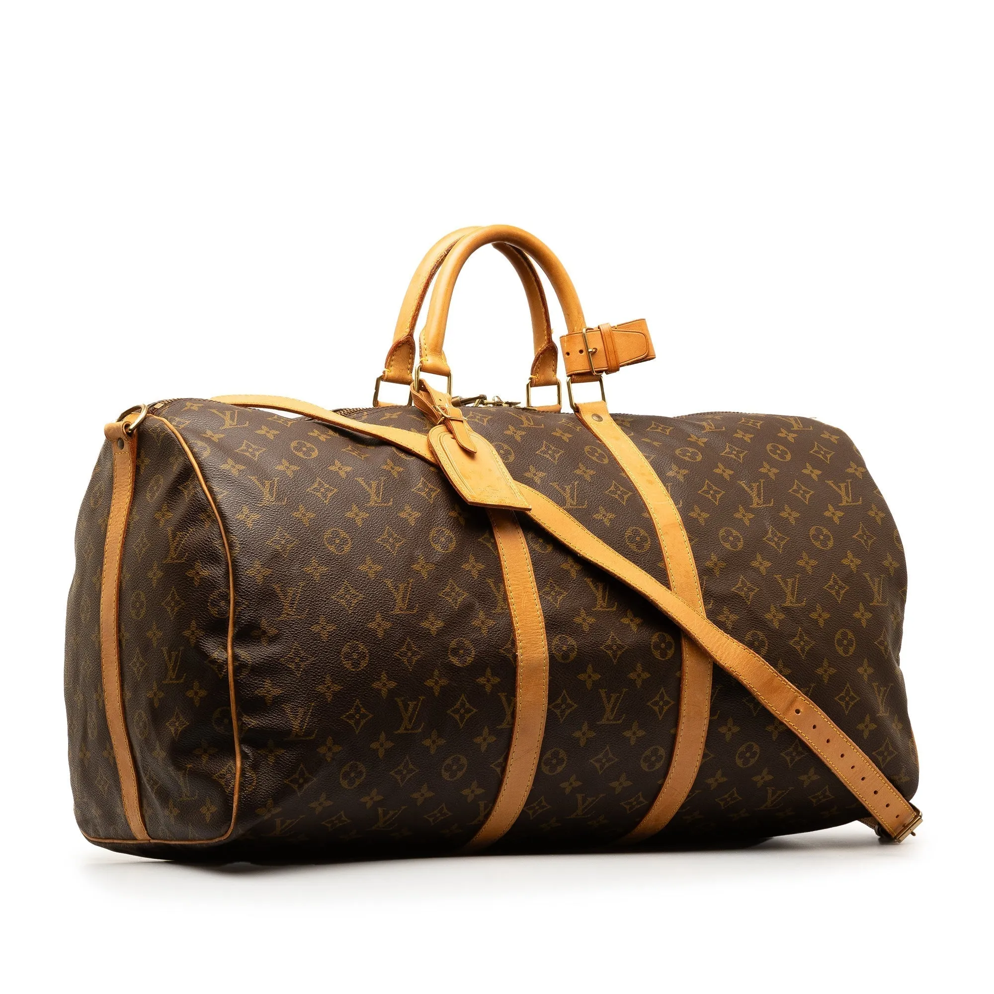 Brown Louis Vuitton Monogram Keepall Bandouliere 55 Travel Bag