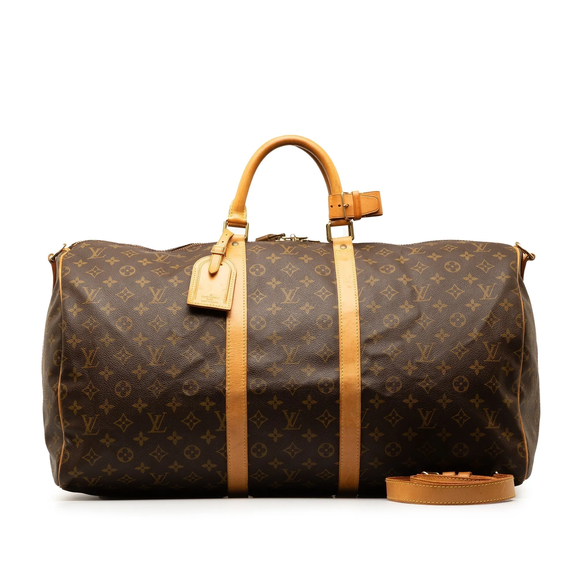 Brown Louis Vuitton Monogram Keepall Bandouliere 55 Travel Bag