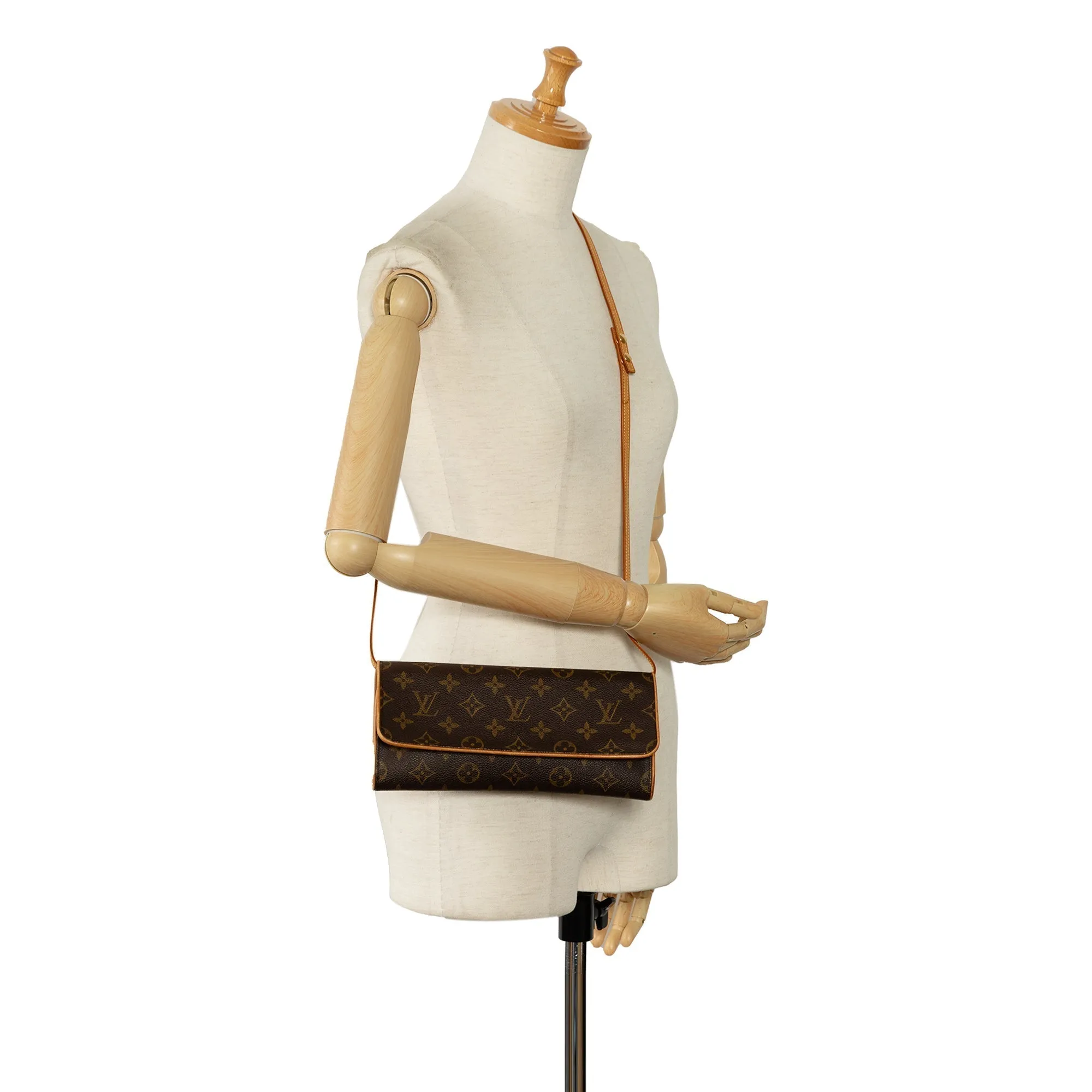 Brown Louis Vuitton Monogram Pochette Twin GM Crossbody Bag