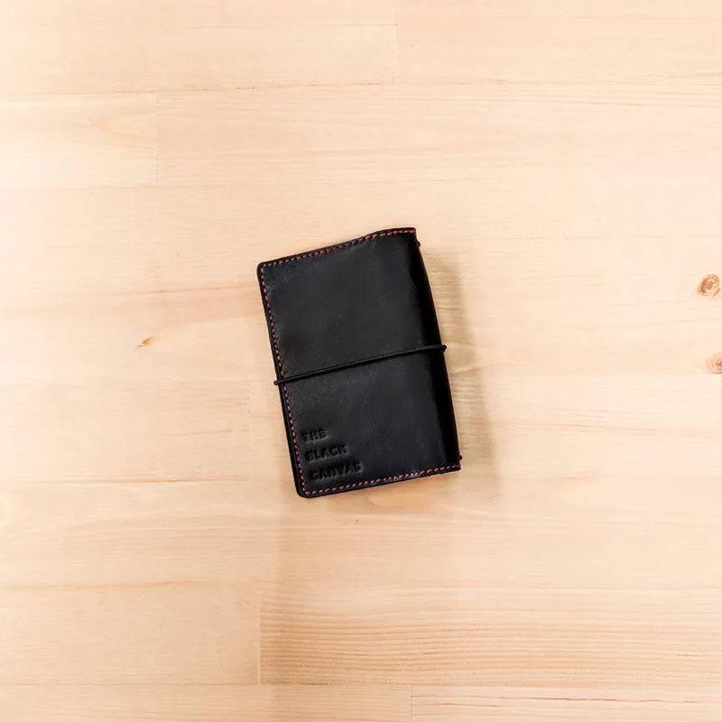 Carbon Black TBC Travellers Journal   Docket / Passport [Italian Vachetta]