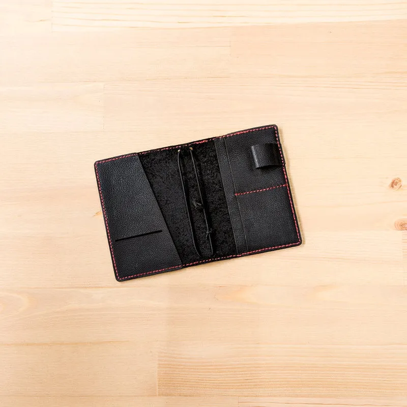 Carbon Black TBC Travellers Journal   Docket / Passport [Italian Vachetta]
