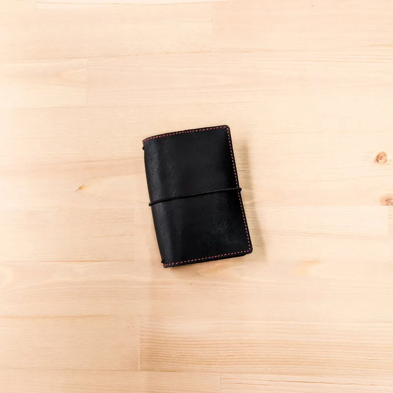 Carbon Black TBC Travellers Journal   Docket / Passport [Italian Vachetta]