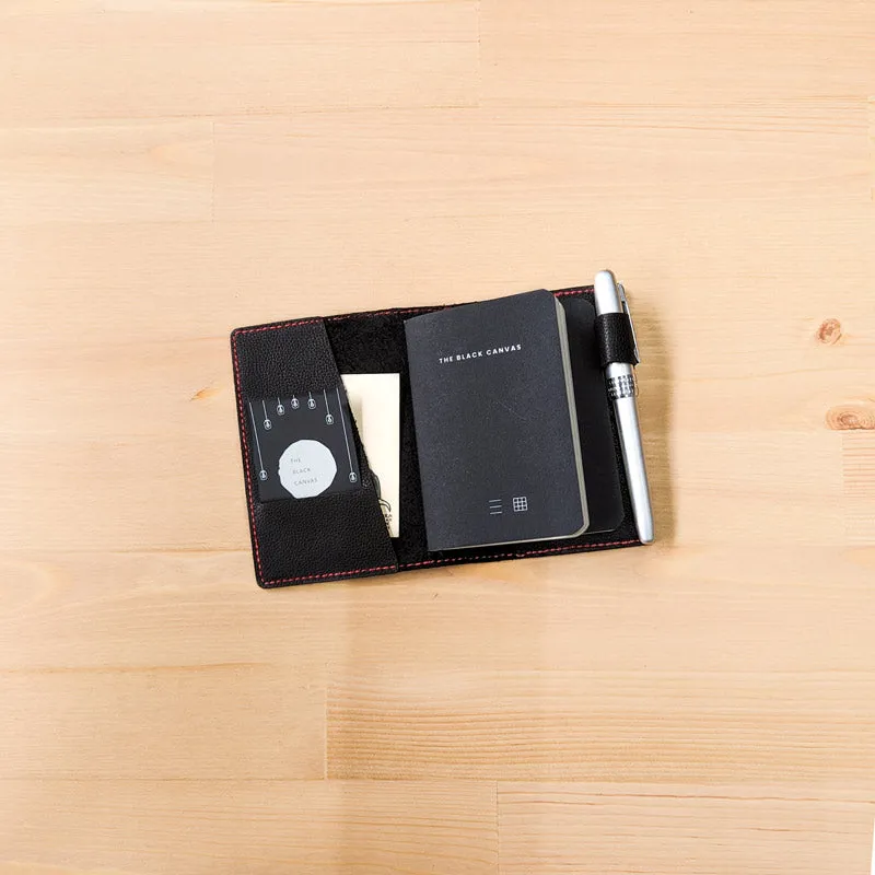 Carbon Black TBC Travellers Journal   Docket / Passport [Italian Vachetta]