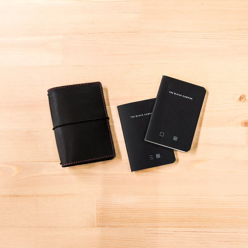 Carbon Black TBC Travellers Journal   Docket / Passport [Italian Vachetta]