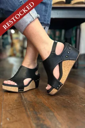 CARLEY By Corkys Black Smooth Wedge