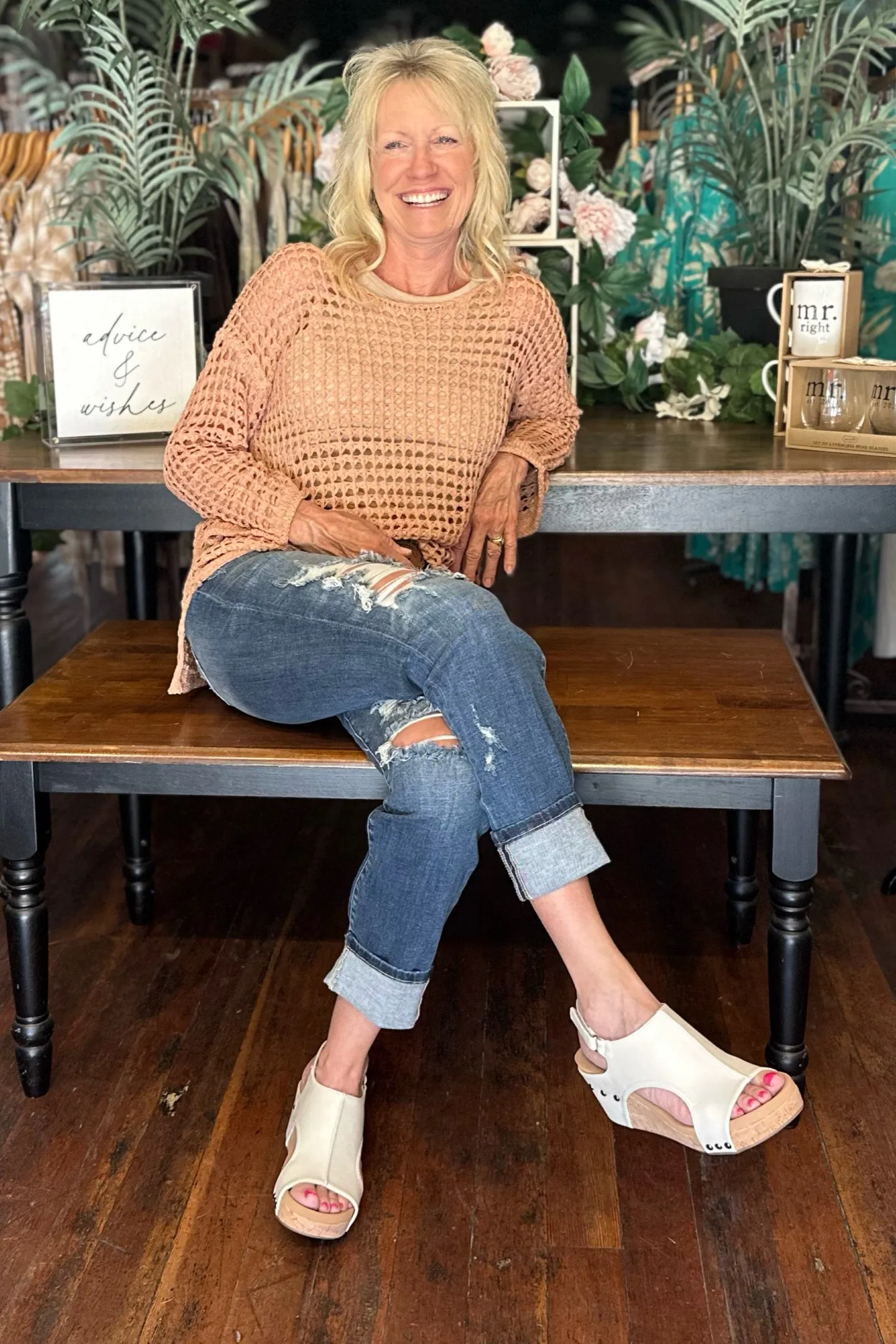 CARLEY By Corkys Cream Wedge