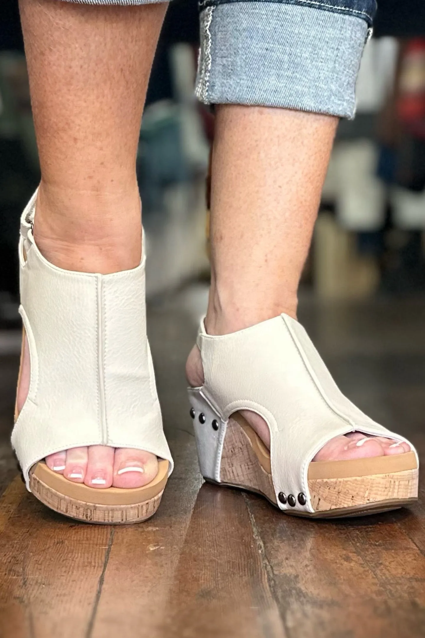 CARLEY By Corkys Cream Wedge