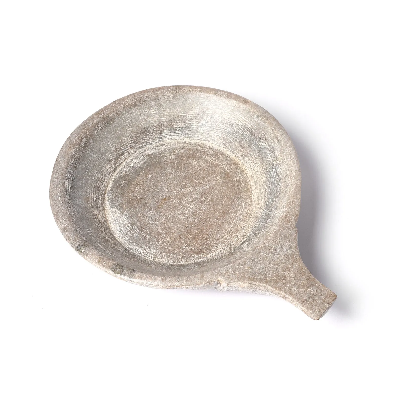 Carved Grey Marble Bowl From Rajasthan