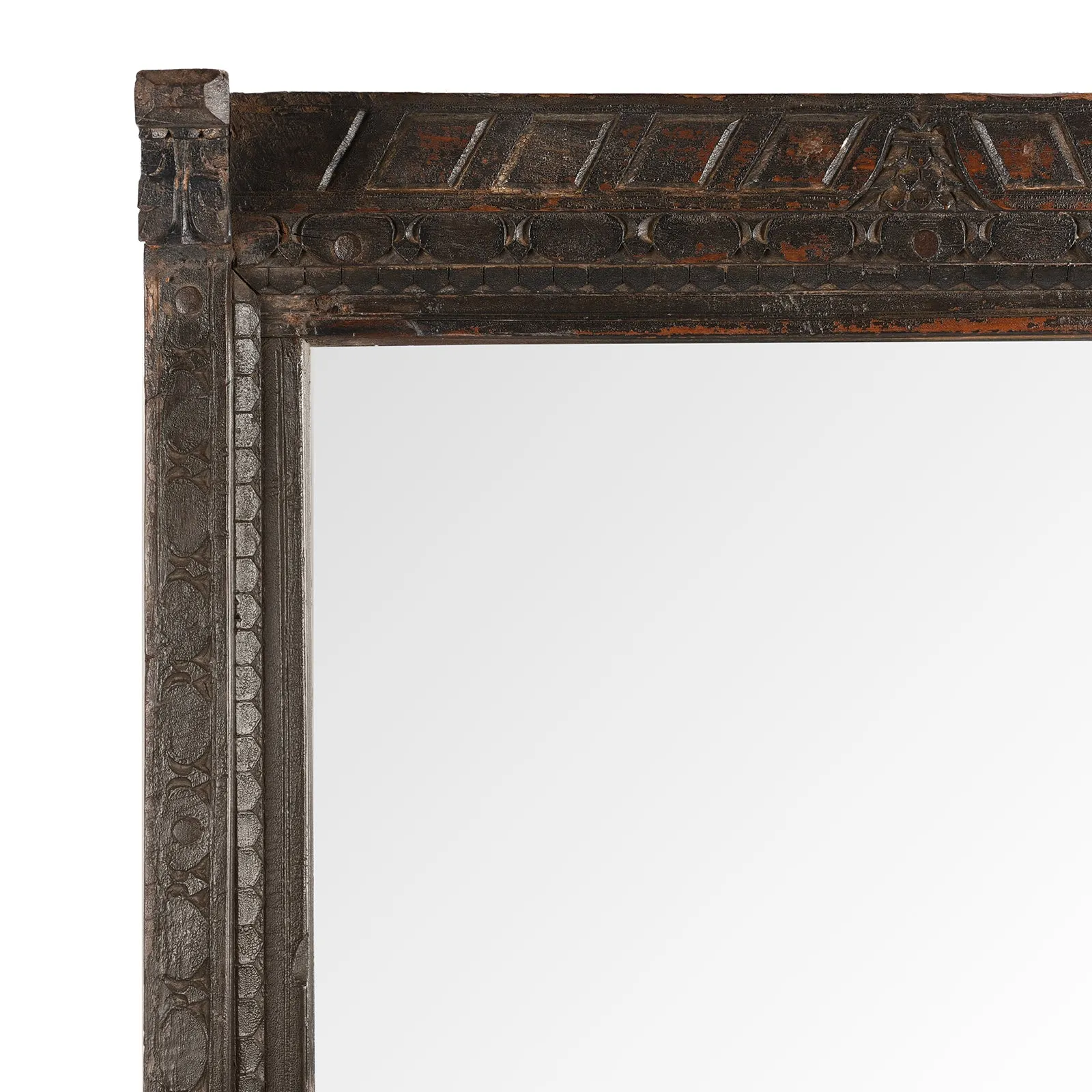 Carved Indian Door Mirror From Nagaur - Ca 1900