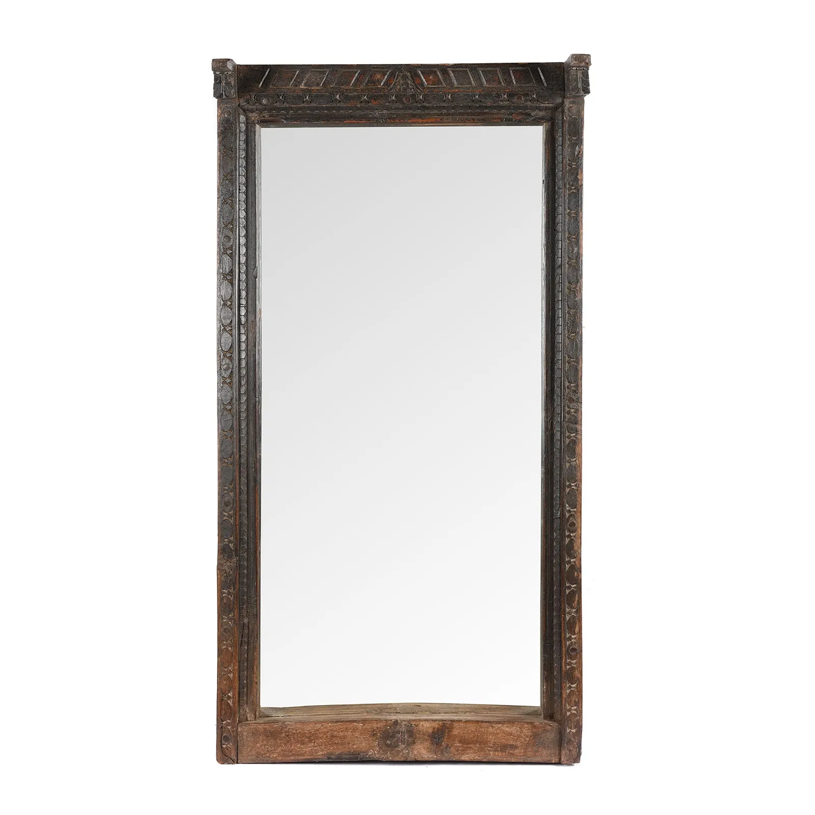 Carved Indian Door Mirror From Nagaur - Ca 1900